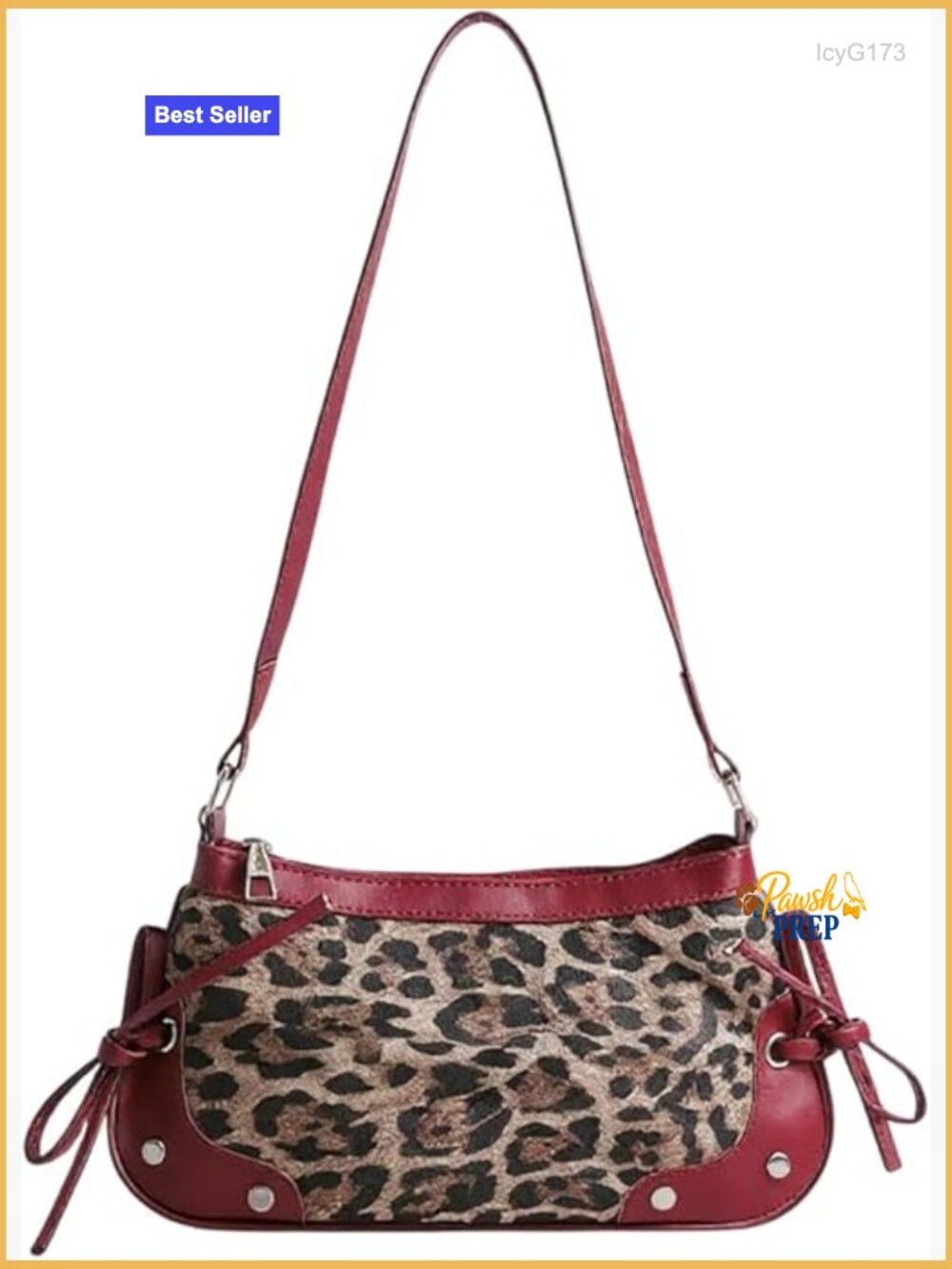 Vegan Leather Leopard Print Clutch Crossbody Shoulder Bag Adjustable Strap - Picture 1 of 7